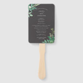 温室 |水彩植物学結婚式 プログラム ハンドファン (正面)