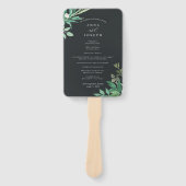 温室 |水彩植物学結婚式 プログラム ハンドファン (正面)