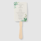 温室 |水彩植物学結婚式 プログラム ハンドファン (正面)