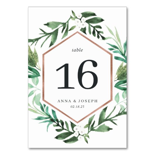 温室 |水彩植物学結婚院 テーブルナンバー (正面)