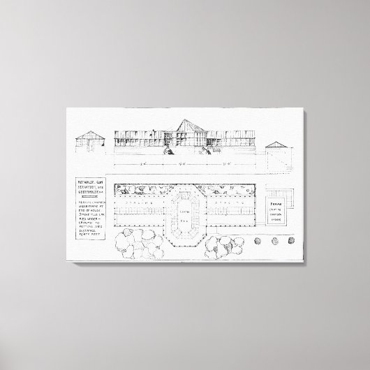温室、温室、Grの暖房システム キャンバスプリント (正面)