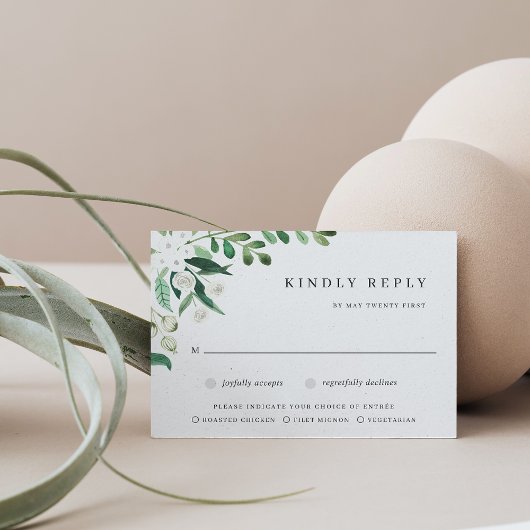 温室 | Water Color Botanical Meal Choice 出欠カード