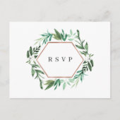 温室 | Water Color Botanical Meal Choice RSVP インビテーションポストカード (正面)