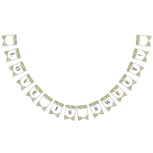 温州炭主絞り柑橘ブライダルシャワー バンティングフラッグ