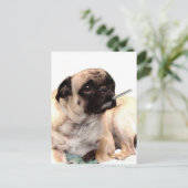 温度計はがき付きシックパグ ポストカード (スタンド正面)