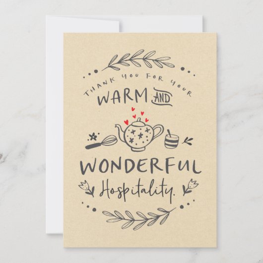 温感謝していで素晴らしいホスピタリティ カード (正面)