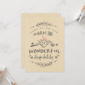 温感謝していで素晴らしいホスピタリティ カード (正面/裏面インサイチュ)