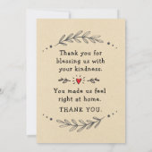 温感謝していで素晴らしいホスピタリティ カード (裏面)