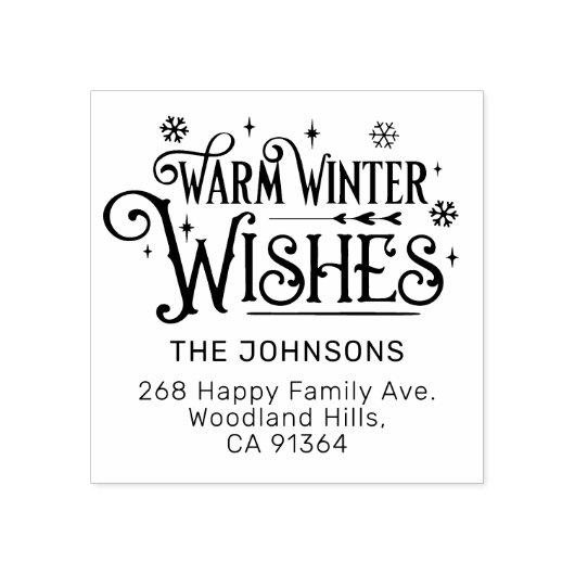 温暖な冬のウィーズ差出人住所 ラバースタンプ (インプリント)