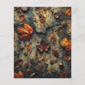 温暖な秋のリーフィコンクリートのスクラップブック紙 (裏面)