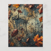 温暖な秋のリーフィコンクリートのスクラップブック紙 (正面)