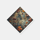 温暖な秋の葉樹割れたコンクリートの切り離し スタンダードカクテルナプキン (角)