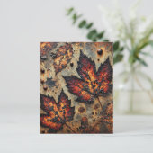 温暖な秋の錆びた金属スクラップブック紙 (スタンド正面)