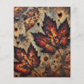 温暖な秋の錆びた金属スクラップブック紙 (正面)