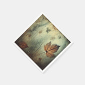 温暖な秋の霧のガラス窓のデコパージュ スタンダードカクテルナプキン (角)