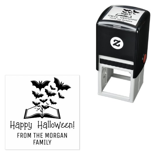 温暖化こうもりブックハッピーハローウィンウィッシュ名 セルフインキングスタンプ (インサイチュ)