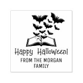 温暖化こうもりブックハッピーハローウィンウィッシュ名 セルフインキングスタンプ (デザイン)