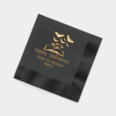 温暖化こうもりブックハッピーハローウィンウィッシュ名 箔ナプキン (左)