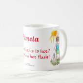 温暖化の女性のホットフラッシュ文字コーヒー コーヒーマグカップ (正面右)