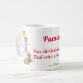 温暖化の女性のホットフラッシュ文字コーヒー コーヒーマグカップ (正面左)