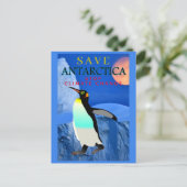 温暖化ストップ率の変化ペンギン皇帝 ポストカード (スタンド正面)