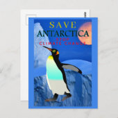 温暖化ストップ率の変化ペンギン皇帝 ポストカード (正面/裏面)