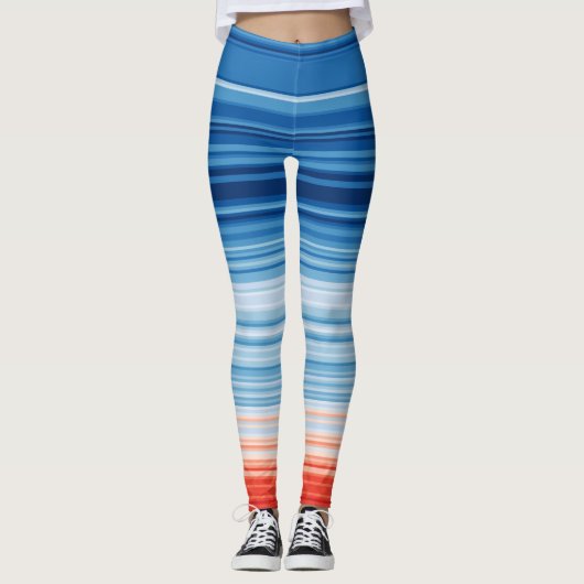 温暖化ストライプレギンス レギンス (正面)