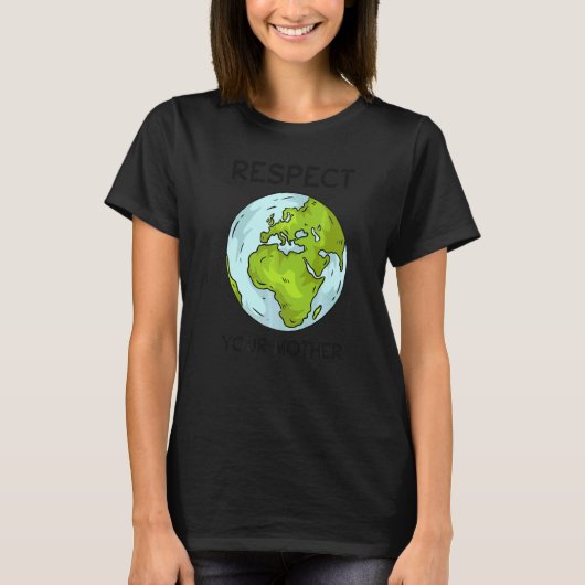 温暖化惑星の気候変動の地球尊重 Tシャツ (正面)