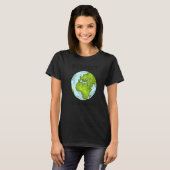 温暖化惑星の気候変動の地球尊重 Tシャツ (正面フル)