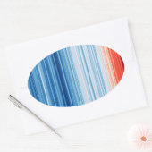 温暖化温暖化気候変動 楕円形シール (封筒)