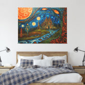 温暖化芸術 キャンバスプリント (インサイチュ (寝室))