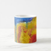 温暖化赤い黄色の青い抽象芸術砂漠 コーヒーマグカップ (中央)