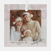 温水カラーホリデークリスマスパーティの招待状 ガラスオーナメント (裏面)