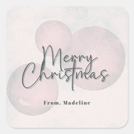 温水カラーホリデークリスマスパーティの招待状 スクエアシール (正面)