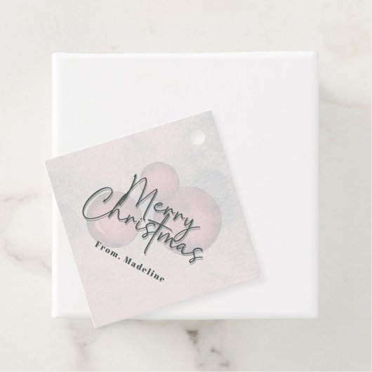 温水カラーホリデークリスマスパーティの招待状 フェイバータグ (インサイチュ)