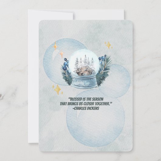 温水カラーホリデークリスマスパーティの招待状 招待状 (裏面)