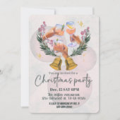 温水カラーホリデークリスマスパーティの招待状 招待状 (正面)