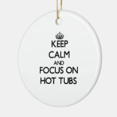 温水浴槽の平静そして焦点を保って下さい セラミックオーナメント (左)