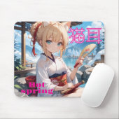温泉にきた猫耳娘 マウスパッド (マウス)