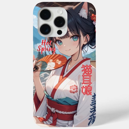 温泉に入る猫耳娘 Case-Mate iPhoneケース (裏面)