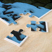 温泉街のロマンチック日本のな冬の夜 ジグソーパズル (側面)