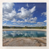 温泉 ガラスコースター (正面)