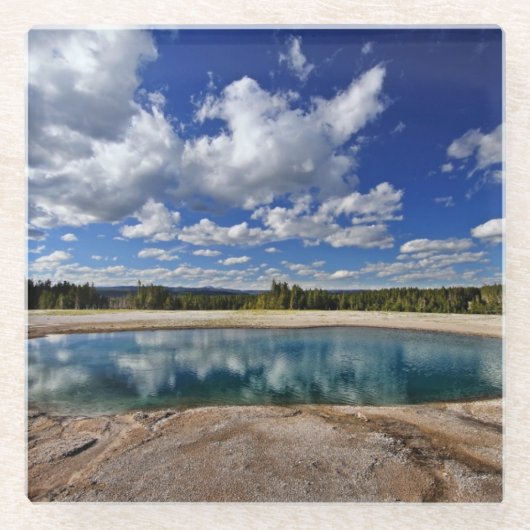 温泉 ガラスコースター (正面)