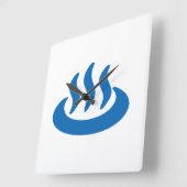 温泉♨ホット春日本の温泉サイン スクエア壁時計 (傾斜)