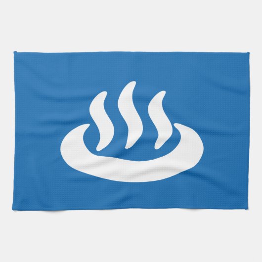 温泉♨熱春温泉日本の標識 キッチンタオル (横)