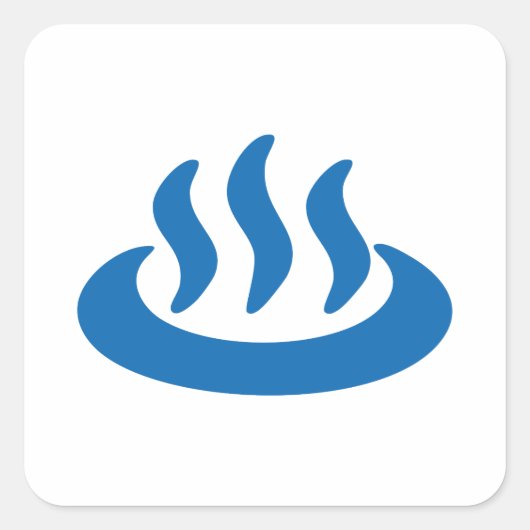 温泉♨熱春温泉日本の標識 スクエアシール (正面)