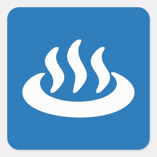 温泉♨熱春温泉日本の標識 スクエアシール (正面)