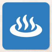 温泉♨熱春温泉日本の標識 スクエアペーパーコースター (正面)