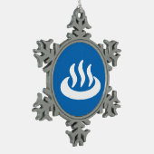 温泉♨熱春温泉日本の標識 スノーフレークピューターオーナメント (左)