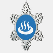 温泉♨熱春温泉日本の標識 スノーフレークピューターオーナメント (右)